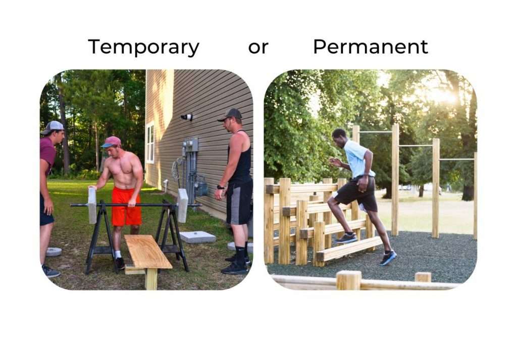 temporary or permanent outdoor gym
